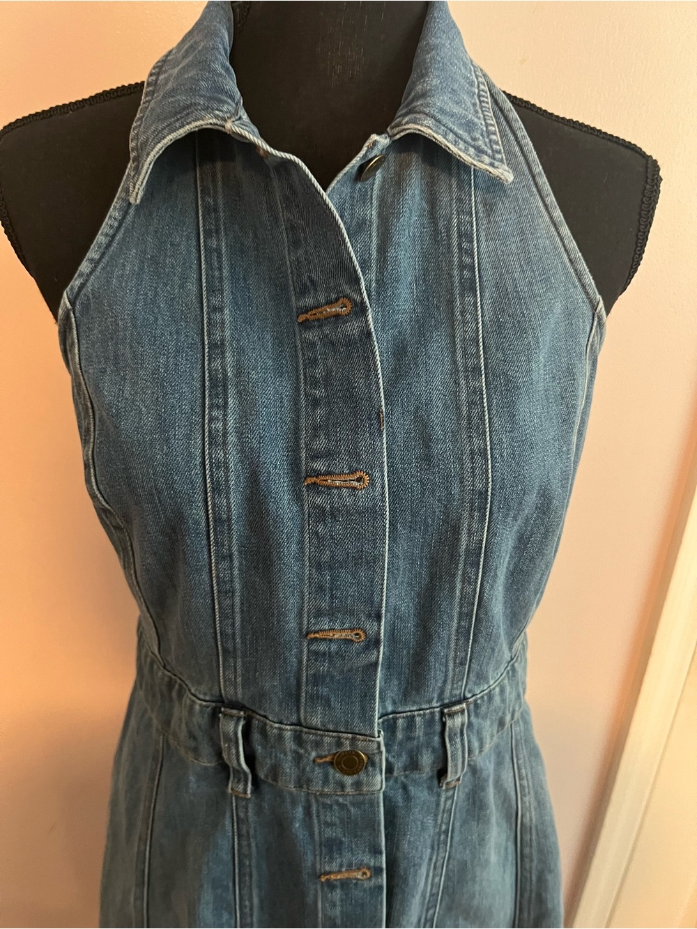 Ralph Lauren Light Blue Sleeveless Denim Button Dress Dress Size 6 - Picture 6 of 12